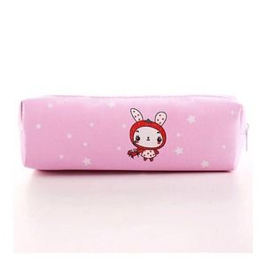 White Bunny Red Cape Pink VEGAN Leather Zippered Pouch Back to School Bundle!!